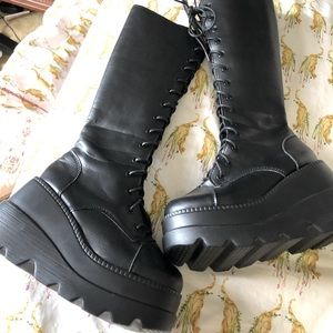 Tall platform boots adjustable calves